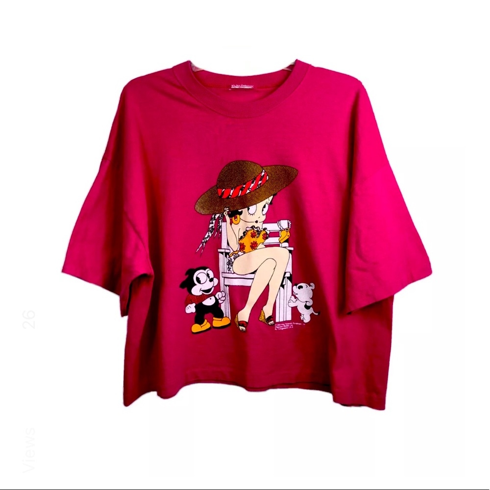 Betty Boop Swimsuit Lifeguard Vtg Cropped T-Shirt